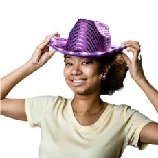 Halloween LED Flashing Cowboy Hat with Purple Sequins All Products Halloween LED Flashing Cowboy Hat with Purple Sequins All Products 4