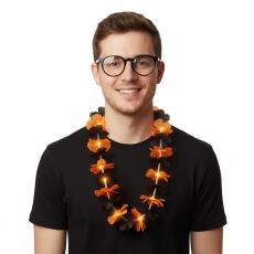 Light Up Halloween Hawaiian Flower Lei Black Orange All Products Light Up Halloween Hawaiian Flower Lei Black Orange All Products 4