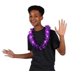 Light Up Hawaiian Flower Lei Necklace Purple All Products Light Up Hawaiian Flower Lei Necklace Purple All Products 4