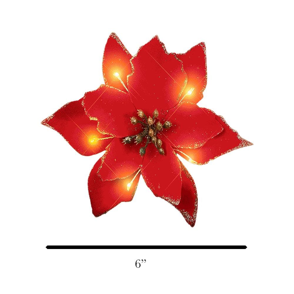 Light Up Christmas Red Poinsettia Hair Clip All Products Light Up Christmas Red Poinsettia Hair Clip All Products 7
