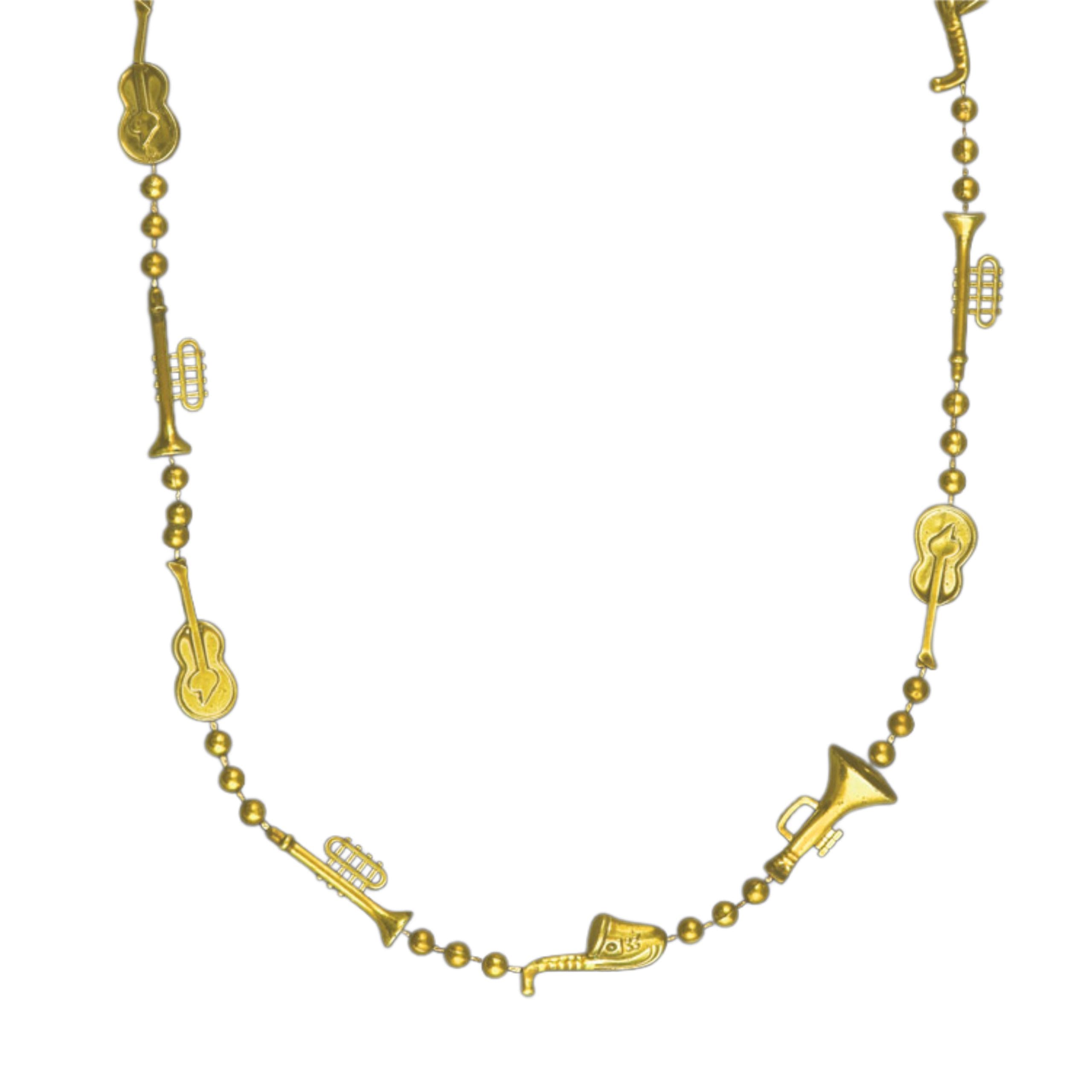 Non Light Up Metallic Gold Plated Jazz Instruments Beaded Necklace Pack of 12 All Products Non Light Up Metallic Gold Plated Jazz Instruments Beaded Necklace Pack of 12 All Products 4