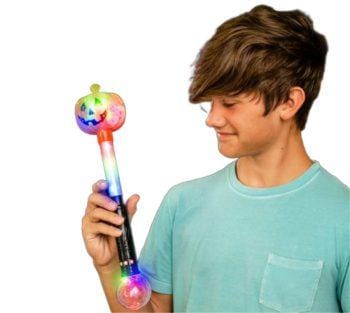 16 Inch Flashing Multicolor Pumpkin Scepter Wand All Products 3
