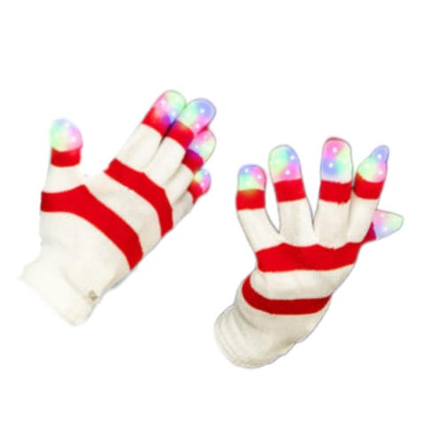 Knitted Candy Cane Gloves with Multicolor LEDs All Products Knitted Candy Cane Gloves with Multicolor LEDs All Products 5