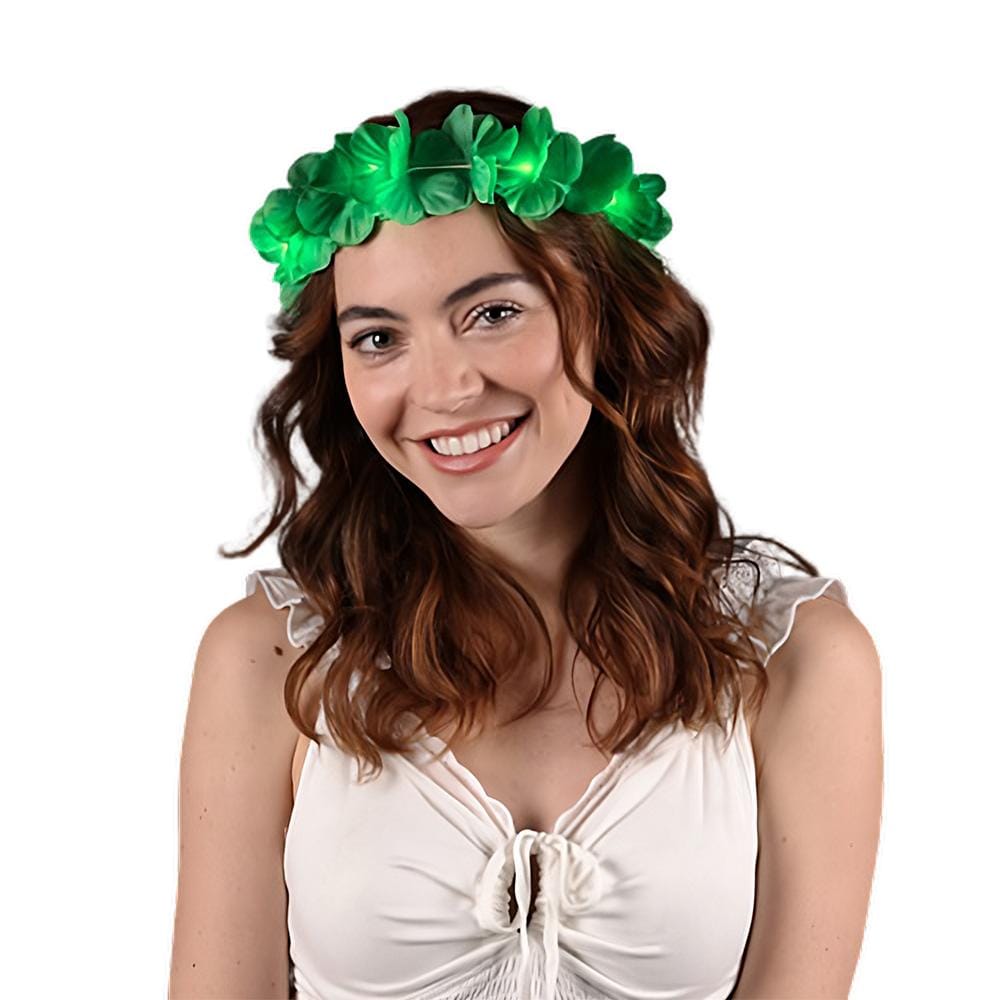 Island Girl Tropical Flower Crown Lei Headband Green for Mardi Gras All Products Island Girl Tropical Flower Crown Lei Headband Green for Mardi Gras All Products 3
