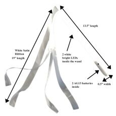 Light Up White Satin Ribbon Wand for Weddings All Products Light Up White Satin Ribbon Wand for Weddings All Products 4