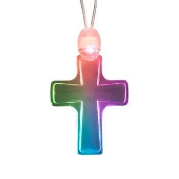 Expression of Faith Acrylic Cross Pendant Necklace with Multicolor LEDs All Products 3