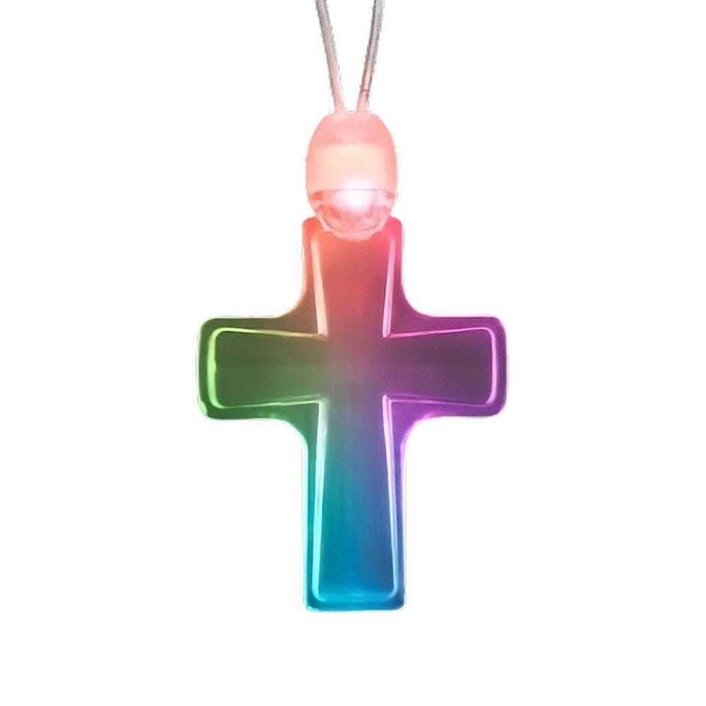 Expression of Faith Acrylic Cross Pendant Necklace with Multicolor LEDs All Products 3
