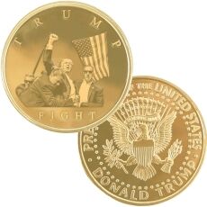 Trump Fighting For America Gold Coin President Donald Trump Novelty Coins Trump Fighting For America Gold Coin President Donald Trump Novelty Coins 4