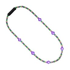 Mardi Gras Metallic Beads Necklace with Light Up Jewel Accents All Products Mardi Gras Metallic Beads Necklace with Light Up Jewel Accents All Products 4