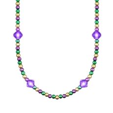 Mardi Gras Metallic Beads Necklace with Light Up Jewel Accents All Products Mardi Gras Metallic Beads Necklace with Light Up Jewel Accents All Products 5