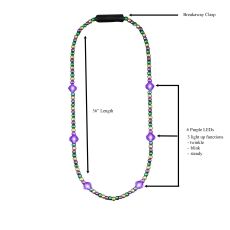 Mardi Gras Metallic Beads Necklace with Light Up Jewel Accents All Products Mardi Gras Metallic Beads Necklace with Light Up Jewel Accents All Products 6