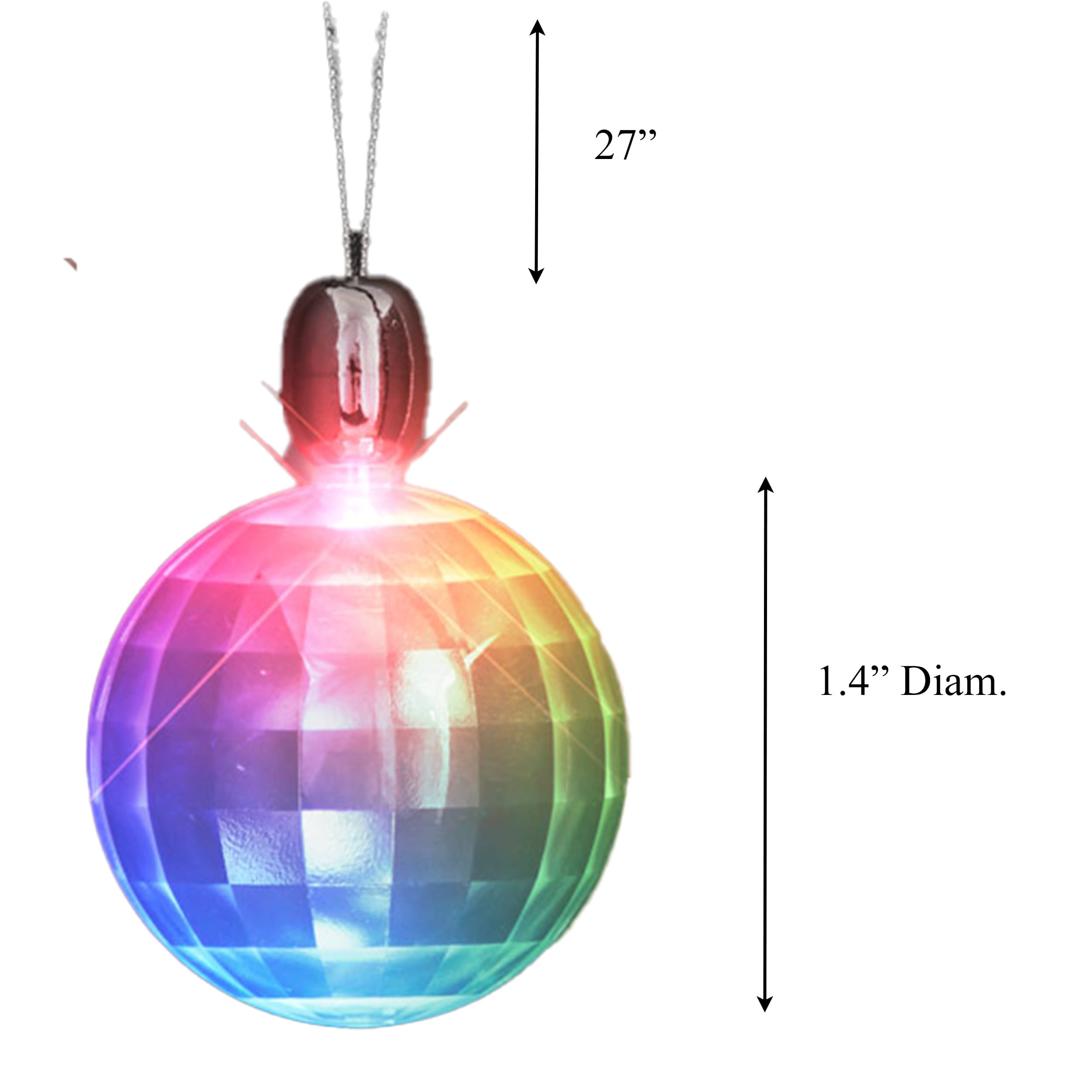Mini Acrylic Disco Prism Ball LED Multicolor Pendant Necklace All Products Mini Acrylic Disco Prism Ball LED Multicolor Pendant Necklace All Products 4