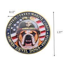 Bulldog Design US Marine Corps 250th Anniversary Challenge Gold 4th of July Bulldog Design US Marine Corps 250th Anniversary Challenge Gold 4th of July 4