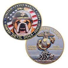 Bulldog Design US Marine Corps 250th Anniversary Challenge Gold 4th of July Bulldog Design US Marine Corps 250th Anniversary Challenge Gold 4th of July 6