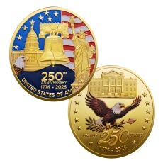 Independence Edition 250th Anniversary of the United States Commemorative Gold Plated Coin 4th of July Independence Edition 250th Anniversary of the United States Commemorative Gold Plated Coin 4th of July 6