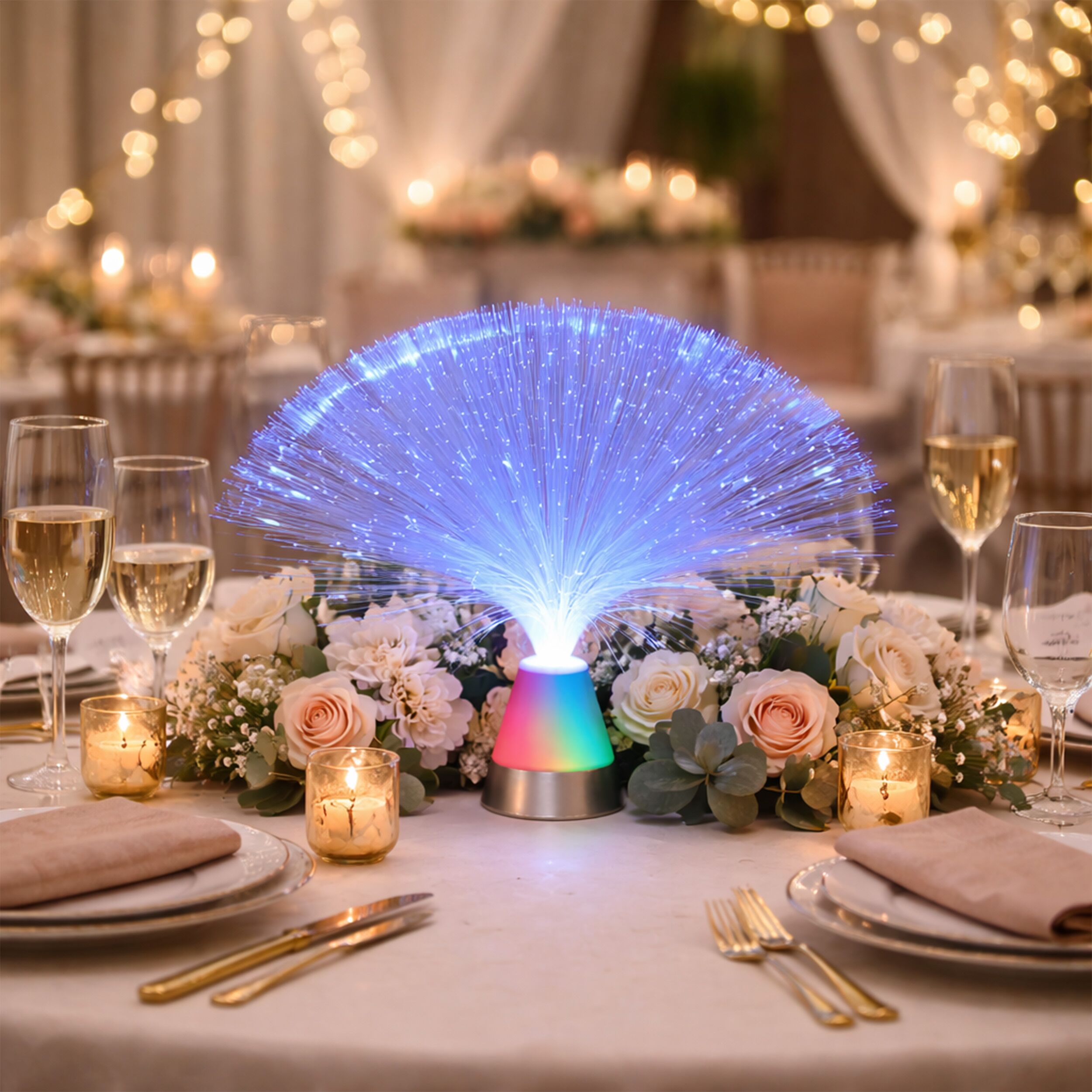 Bright Blue Fiber Optic Centerpiece with Color Changing Base All Products Bright Blue Fiber Optic Centerpiece with Color Changing Base All Products 5