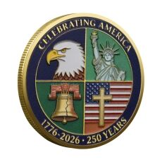 Happy 250th Birthday America Commemorative Gold Plated Coin 4th of July Happy 250th Birthday America Commemorative Gold Plated Coin 4th of July 5