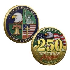 Happy 250th Birthday America Commemorative Gold Plated Coin 4th of July Happy 250th Birthday America Commemorative Gold Plated Coin 4th of July 7