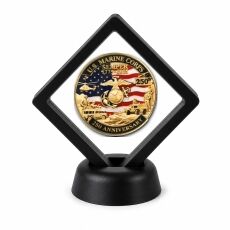 US Marine Corps Coin Display Stand with Coin of Choice Challenge Coins US Marine Corps Coin Display Stand with Coin of Choice Challenge Coins 4