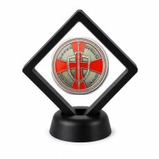 Catholic and Saints Coin Display Stand with Coin of Choice Challenge Coins Catholic and Saints Coin Display Stand with Coin of Choice Challenge Coins 4