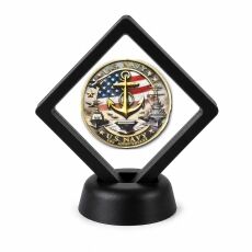 US Navy Coin Display Stand with Coin of Choice Challenge Coins US Navy Coin Display Stand with Coin of Choice Challenge Coins 14