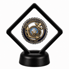 US Navy Coin Display Stand with Coin of Choice Challenge Coins US Navy Coin Display Stand with Coin of Choice Challenge Coins 16