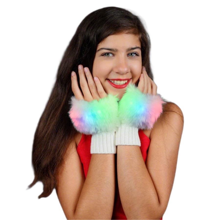Faux Fur LED Fingerless Gloves All Products Faux Fur LED Fingerless Gloves All Products 5