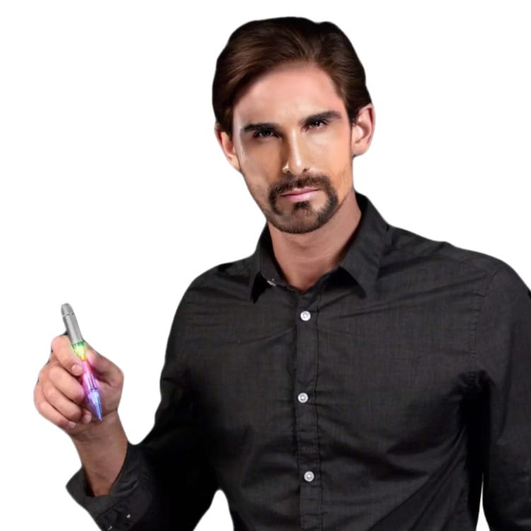 Silver Barrel Multi Colored LED Pen All Products 3