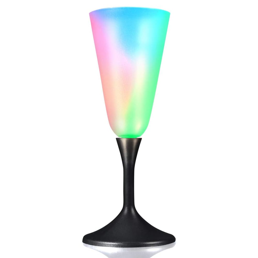 LED Frosted Champagne Glass with Black Base All Products LED Frosted Champagne Glass with Black Base All Products 5