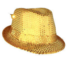 LED Flashing Light Up Fedora Hat with Gold Sequins All Products LED Flashing Light Up Fedora Hat with Gold Sequins All Products 5