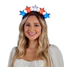 Light Up RWB Patriotic Five Stars Headband 4th of July Light Up RWB Patriotic Five Stars Headband 4th of July 4