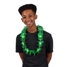 Light Up Hawaiian Flower Lei Necklace Green All Products Light Up Hawaiian Flower Lei Necklace Green All Products 4