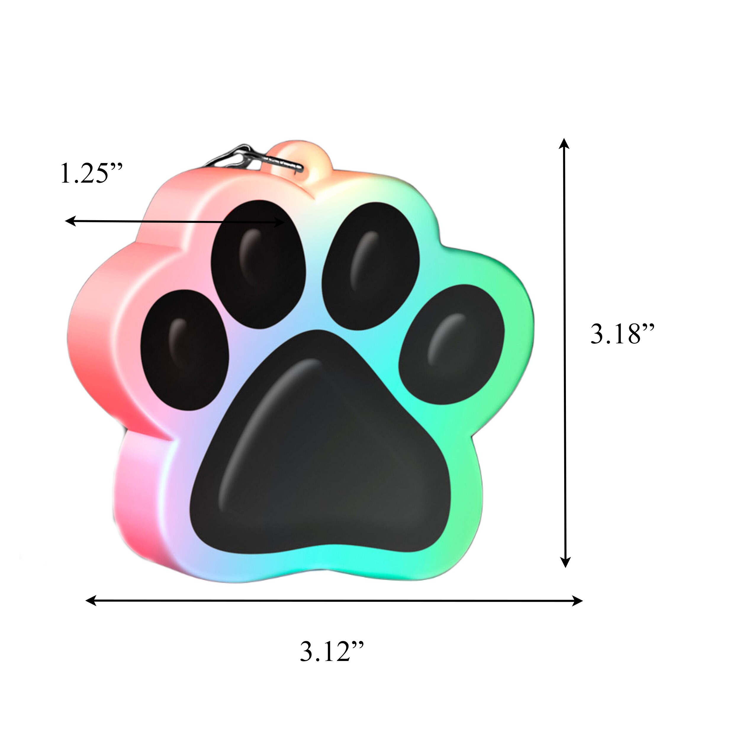 Light Up Multicolor Paw Print Charm Necklace Rainbow Multicolor Light Up Multicolor Paw Print Charm Necklace Rainbow Multicolor 6
