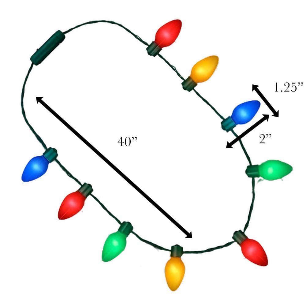 9 Bulbs Huge Old School Wearable Christmas Light Necklace All Products 9 Bulbs Huge Old School Wearable Christmas Light Necklace All Products 6