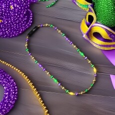 Disco Glam Edition Metallic Mardi Gras Beads Necklace with 6 LED Lights All Products Disco Glam Edition Metallic Mardi Gras Beads Necklace with 6 LED Lights All Products 6
