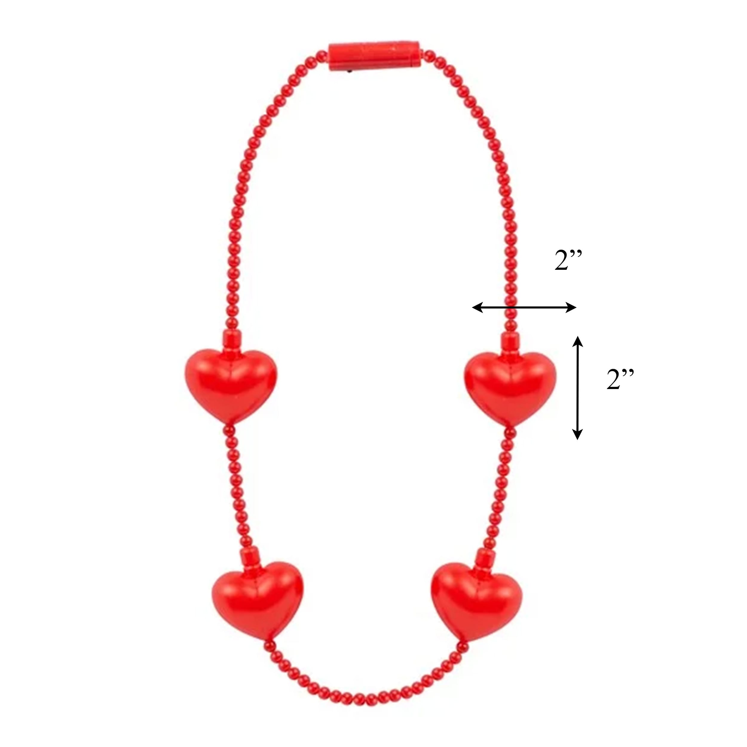 Pack of 24 Light Up 4 Red Charms Beaded Necklace All Products Pack of 24 Light Up 4 Red Charms Beaded Necklace All Products 4