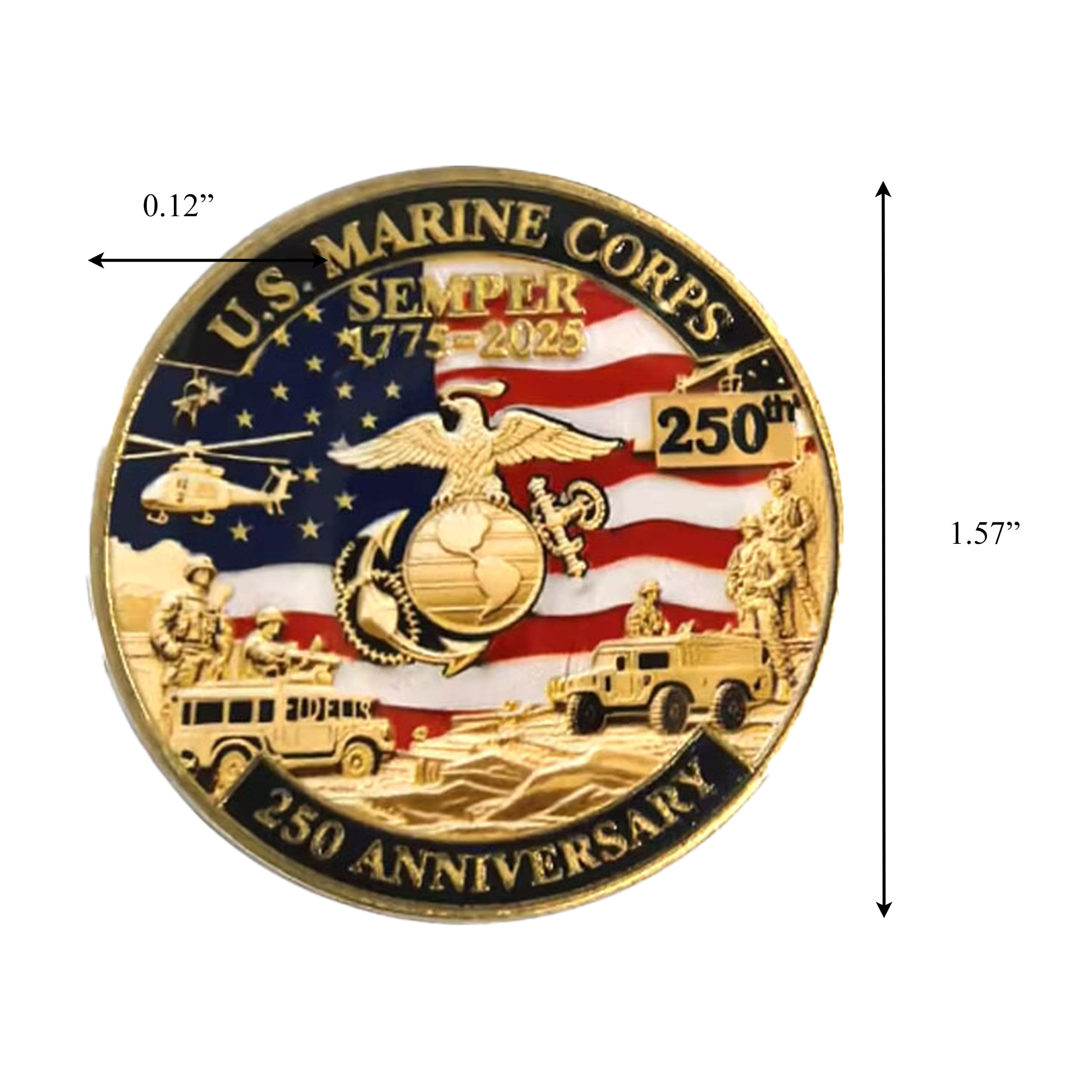 Battleground Heritage Edition US Marine Corps 250th Anniversary Gold Plated Coin 4th of July Battleground Heritage Edition US Marine Corps 250th Anniversary Gold Plated Coin 4th of July 4