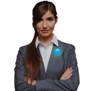 Light Up Round Badge Pin Blue All Products