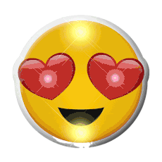 Heart Eyes Emoji Flashing Body Light Lapel Pins All Body Lights and Blinkees 5