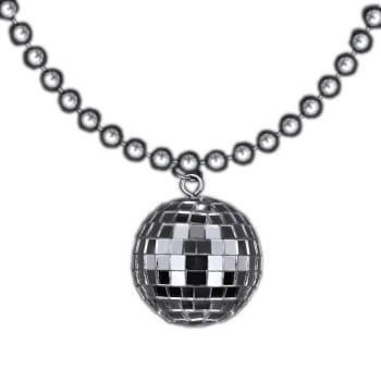 Disco Ball Charm Necklace On Silver Beads All Products 3