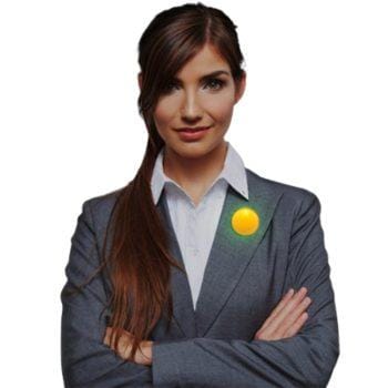 Light Up Round Badge Pin Yellow Flashing