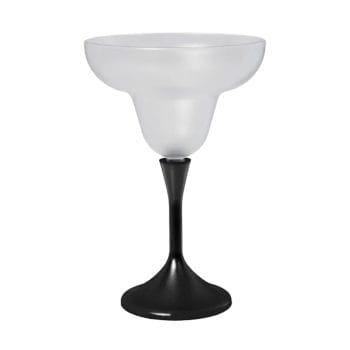 Pack of 18 Frosted Margarita Drinking Glass Black Stem All Products