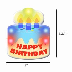 Birthday Cake Flashing Body Light Lapel Pins All Body Lights and Blinkees Birthday Cake Flashing Body Light Lapel Pins All Body Lights and Blinkees 4